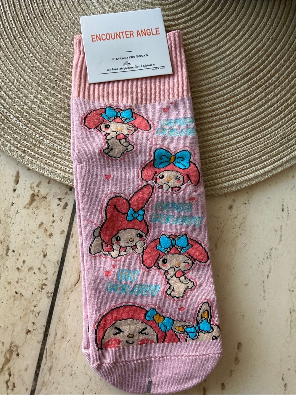 NWT Pink My Melody Character Women's  Socks 4-10